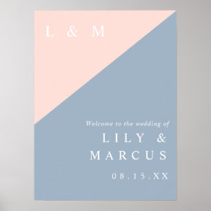 Poster Panneau de bienvenue de mariage élégant poussiéreu