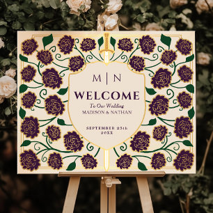 Poster Panneau de bienvenue de mariage fantastique Boucli