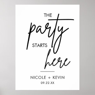 Poster Panneau de bienvenue de mariage imprimable La fête