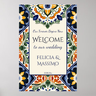 Poster Panneau de bienvenue de mariage mexicain vintage T