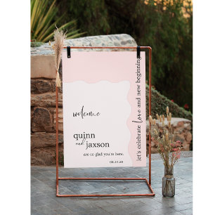 Poster Panneau de bienvenue de mariage minimal