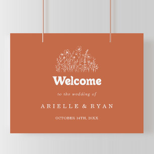 Poster Panneau de bienvenue de mariage minimaliste en ter