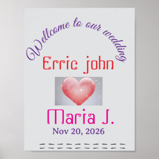 Poster Panneau de bienvenue de mariage modifiable Panneau