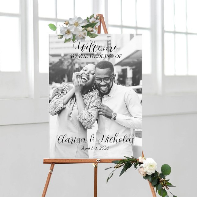 Poster Panneau de bienvenue de mariage photo entièrement  (Créateur téléchargé)