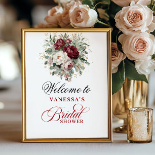 Poster Panneau de bienvenue de mariage tendance blush bur