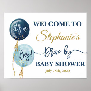 Poster Panneau de bienvenue du baby shower de lecteur