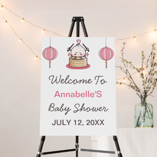 Poster Panneau de bienvenue du petit Baby shower Dumpling