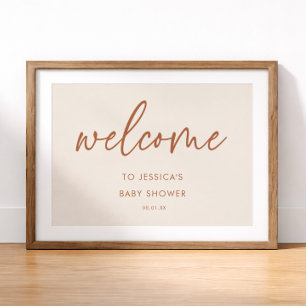 Poster Panneau de bienvenue élégant Boho Terracotta pour