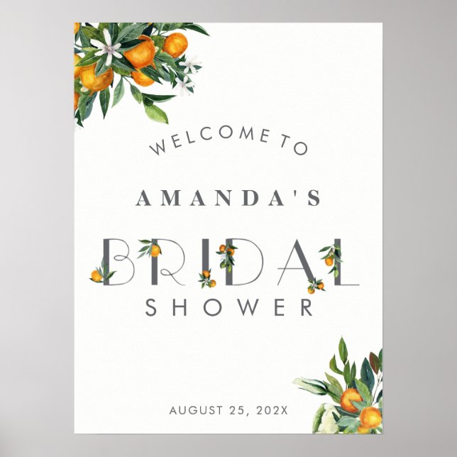 Poster Panneau de bienvenue Fête des mariées Citrus (Devant)