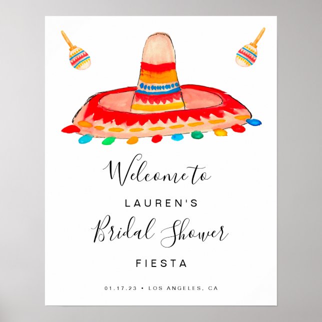 Poster Panneau de Bienvenue Fiesta pour Enterrement de Vi (Devant)