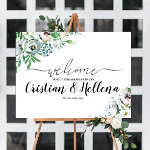 Poster Panneau de bienvenue floral