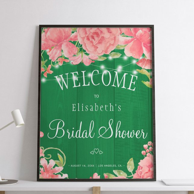 Poster Panneau de bienvenue Floral chic rustique (Créateur téléchargé)