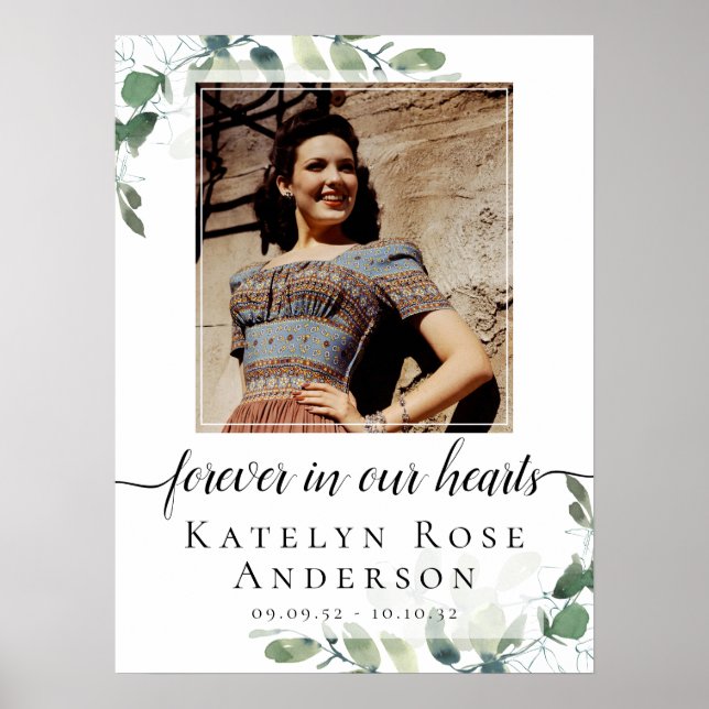 Poster Panneau de bienvenue funéraire Eucalyptus Photo (Devant)