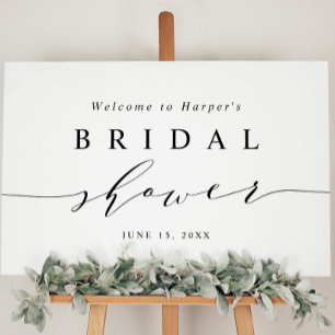 Poster Panneau de bienvenue minimal noir et blanc pour la