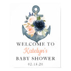 Panneau de bienvenue nautique avec ancre florale