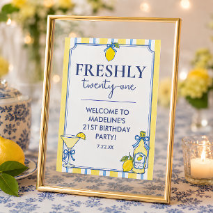 Poster Panneau de bienvenue pour 21 ans Trendy Lemon Fres