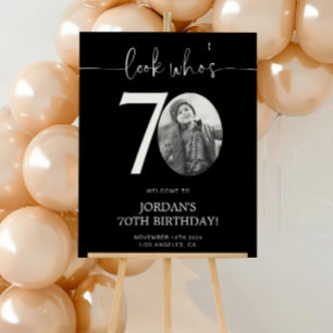Poster Panneau de bienvenue pour 70e anniversaire noir