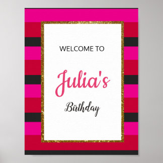 Poster Panneau de bienvenue pour anniversaire/enterrement