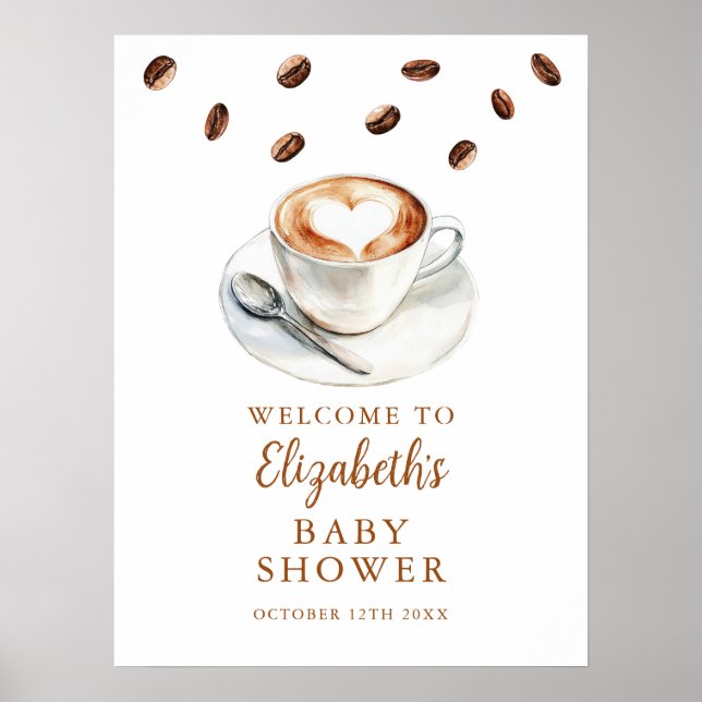 Poster Panneau de bienvenue pour Baby Shower autour du ca (Devant)