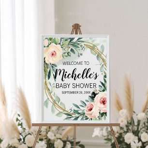 Poster Panneau de bienvenue pour baby shower avec fille e