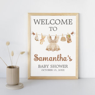 Poster Panneau de bienvenue pour Baby Shower Café en prép