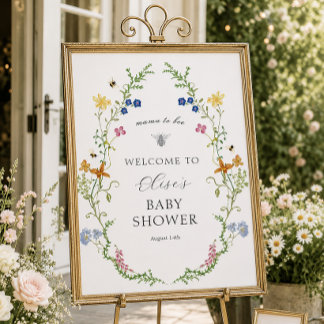 Poster Panneau de Bienvenue pour Baby Shower Champêtre et