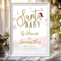 Panneau de bienvenue pour Baby Shower de Noël Sant