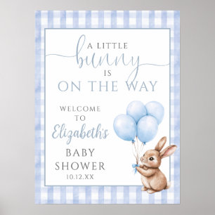 Poster Panneau de bienvenue pour Baby Shower Little Bunny