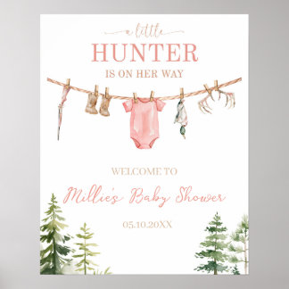 Poster Panneau de bienvenue pour Baby Shower Little Hunte