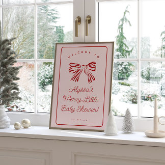 Poster Panneau de bienvenue pour Baby Shower Merry Little