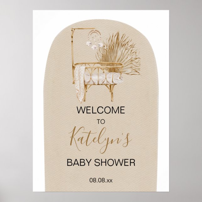 Poster Panneau de bienvenue pour Baby Shower sur le thème (Devant)