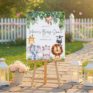 Poster Panneau de bienvenue pour Baby Shower sur les Anim