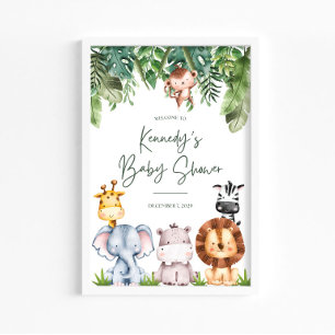 Poster Panneau de bienvenue pour Baby Shower sur les Anim