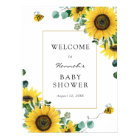 Panneau de bienvenue pour Baby Shower Tournesols e