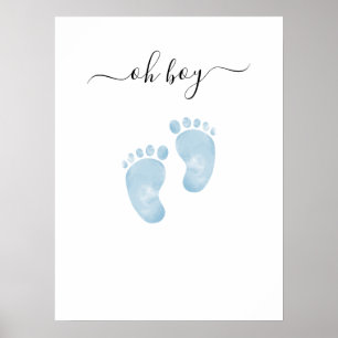 Poster Panneau de bienvenue pour bébé garçon Baby Shower