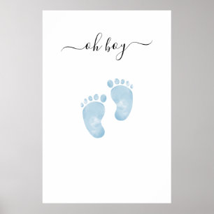 Poster Panneau de bienvenue pour bébé garçon Baby Shower