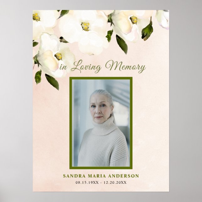 Poster Panneau de bienvenue pour célébration florale funé (Devant)