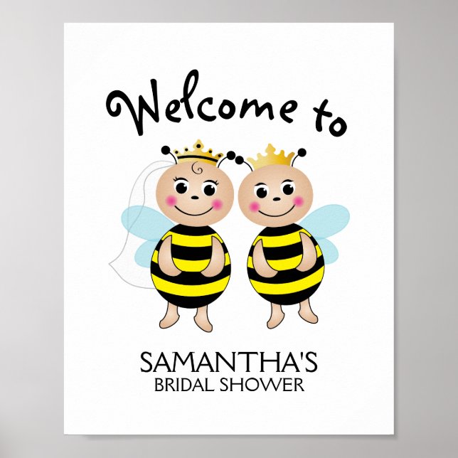 Poster Panneau de bienvenue pour couples Meant to Bee (Devant)