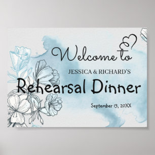 Poster Panneau de bienvenue pour dîner de répétition à l'