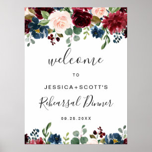 Poster Panneau de bienvenue pour dîner de répétition de f
