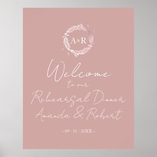 Poster Panneau de bienvenue pour dîner de répétition de m (Devant)