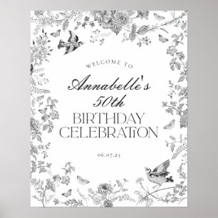 Poster Panneau de bienvenue pour fête d'anniversaire à mo
