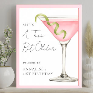 Poster Panneau de bienvenue pour fête d'anniversaire Tini