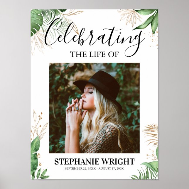 Poster Panneau de bienvenue pour funérailles botaniques C (Devant)