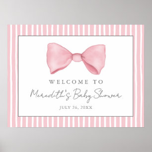 Poster Panneau de bienvenue pour la baby shower Rose Bow