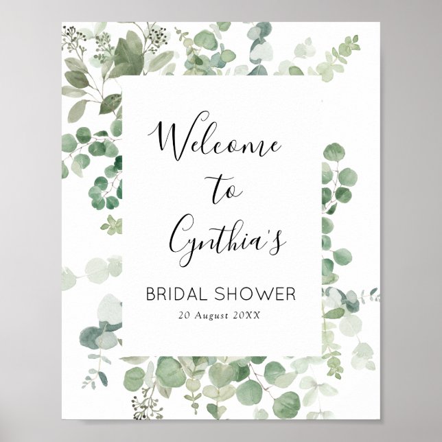 Poster panneau de bienvenue pour la douche de la mariée a (Devant)
