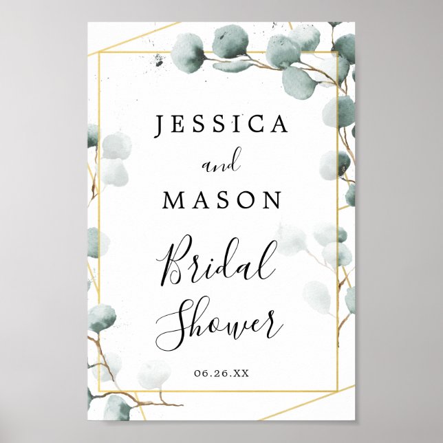 Poster Panneau de bienvenue pour la douche de mariage à l (Devant)