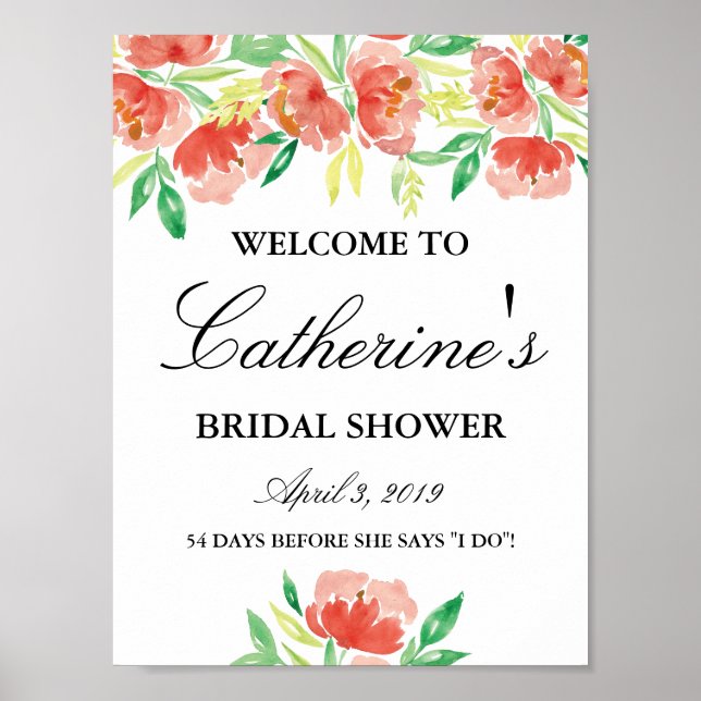 Poster Panneau de bienvenue pour la fête de mariage avec  (Devant)