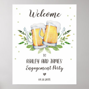 Poster Panneau de bienvenue pour la fête d'engagement Lov