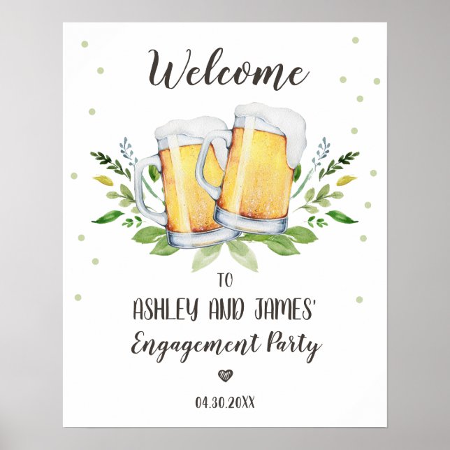 Poster Panneau de bienvenue pour la fête d'engagement Lov
